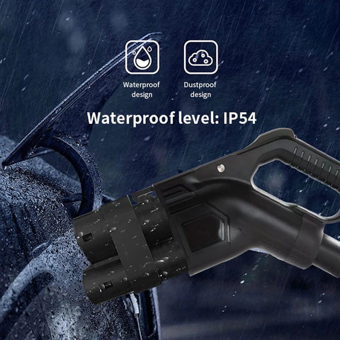 CCS1 To CCS2 EV Charger Adapter Type 1 To Type 2 SAE J1772 IEC 62196 black waterproof and dustproof design