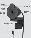 Full HD 1080P Business Webcam With Wide Angle Lens And Sliding Privacy Shutter Zoom Microsoft Teams Certified, with auto light correction and noise-reducing mic.