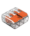 Top Shelf Hella Dependable 3 Conductor Wire Connectors For Solid Stranded Flexible Copper Cables, compact transparent junction box.