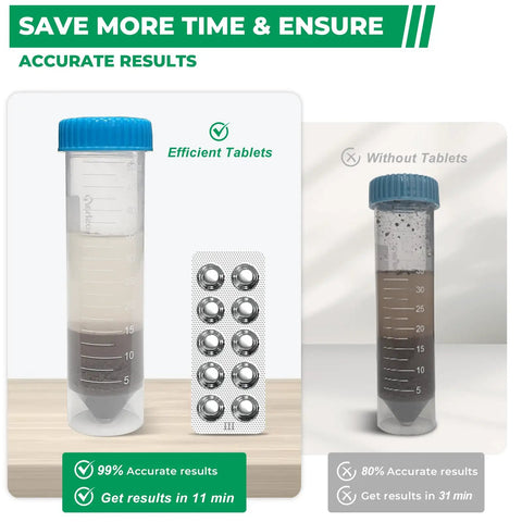 Comparison of efficient tablets and regular method for At Home Soil Test Kit for Lawns and Gardens, 40 Tests, Four Key Nutrients and pH