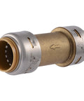 SharkBite Max 3/4 in check valve, brass push-to-connect plumbing fitting, side view
