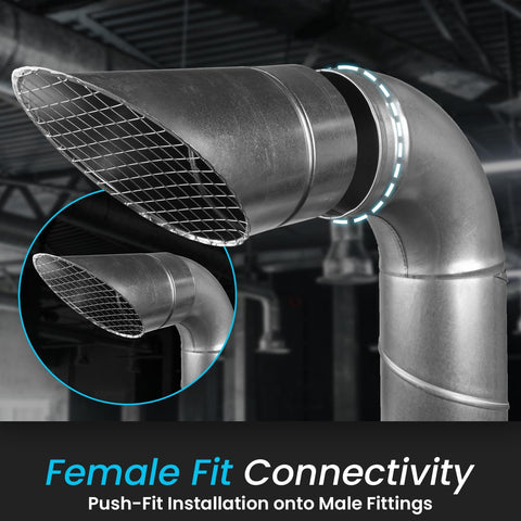4 Inch Heavy Duty Workhorse Galvanized Steel Duct End Cap With Mesh Round Outdoor Air Exhaust Vent Cover angled end