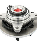Drop In Front Wheel Bearing Hub Assembly For Ford F150 Lincoln Mark Lt Expedition Navigator 2003 To 2008 4WD Six Lug With ABS Direct Fit Replacement Easy Install Premium Grade Quality, close-up view