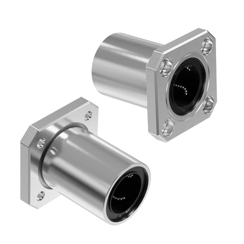 Two Pack LMK20UU Square Flange Linear Bearings 20 Millimeter Bore 32 Millimeter Outer Diameter 42 Millimeter Length With Double Sided Rubber Seal, two bearings