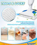 Close-up of Six Pack Steam Mop Pads For Bissell PowerFresh 1940 1544 1440 Series with microfiber pad trapping dirt and debris.