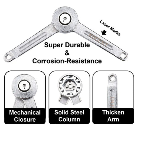 Heavy Duty Lid Support Hinges With Foolproof Adjusting Action For Cabinets Wardrobes And Toy Box, featuring corrosion-resistant steel construction.