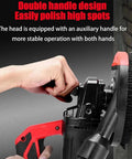 Heavy Duty Angle Grinder And Concrete Polisher With Dual Handle And 6 Speed Settings For Crushing Tile Like Butter, adjusting the auxiliary handle.