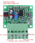 Front view of Plug And Play Frequency To Voltage Converter Module 0 To 10 kHz To 0 To 10 V Analog Output For PWM Control of PLC and VFD