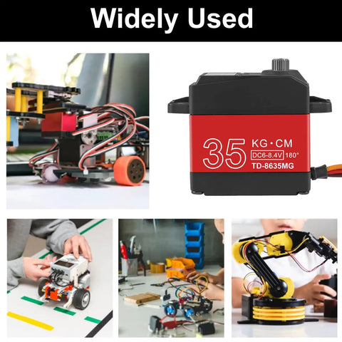 2 Pack Beefy 35Kg High Torque RC Servo Motors Waterproof Full Metal Gear Steering Servo used in RC cars and robots