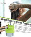 Heavy-Duty Tankless Water Heater Flushing Kit With Powerful Circulation Pump And Durable Stainless Steel Hoses For Hassle-Free Descaling and Tough Mineral Buildup Removal Includes A Robust 3-Gallon Bucket And Essential Gear For Annual Maintenance in use, showing mineral buildup.