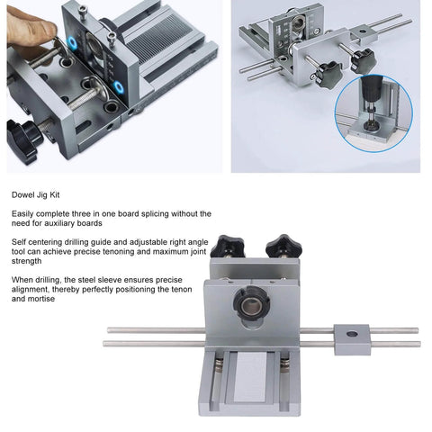 Dowel Jig Kit With Quick Release, Pro Grade Self Centering And Adjustable 6mm 8mm 10mm Drill Sleeve Options, Aluminum Body
