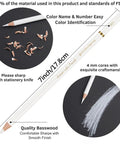 Close-up of a white color pencil showing 7-inch length, ideal for dark paper sketching, Six Pack White Color Pencils For Sketching On Dark Paper.