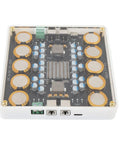 Heavy Duty Dc Power Conditioner 5V To 25V Offering 10 Amp Clean Juice Filter for Audiophile Dac Amps with capacitors and circuits.