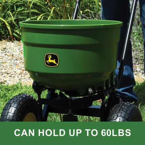 60 Lb Walk Behind Spreader Built Tough With Pre Assembled Hopper And Enclosed Gear Box, Cable Flow Control, 11,000 Sq Ft Coverage