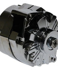 Beefy 100 Amp Chrome Alternator For GM Chevy 10Si 12V Self Exciting With 1 Or 3 Wire Delco Style Heavy Duty Replacement For Classic 1965 1986 BBC Cars