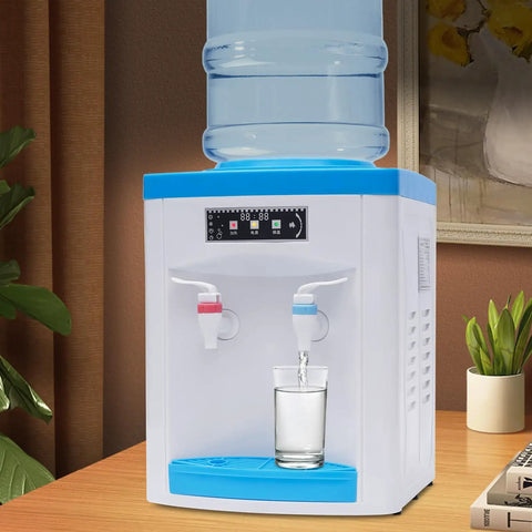Compact 110V 550W Portable Countertop Water Dispenser With Hot And Cold Water Tiny Desk Side Hydration Station in use