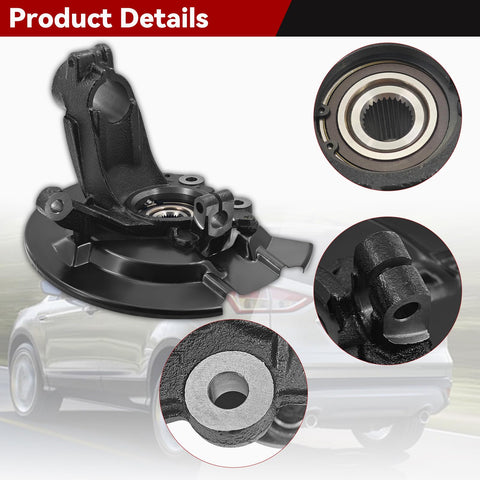 Left Front Wheel Bearing Hub And Driver Steering Knuckle Assembly For Escape 2013 2019 Direct Replacement Fits 2.0L 2.5L