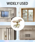 Swap Out Those Dragging Doors Today With Heavy Duty Sliding Door Rollers, Gold 3/4 Inch Pocket Door Wheels Replacement Kit For Rv And Closet Bypass Doors, 2 Piece Quick Fix showcased in various applications.