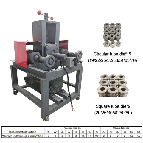 Dinenovate 2.2Kw Electric Pipe Bender Machine For Square And Round Tubing Cold Bending Tool with circular and square tube dies