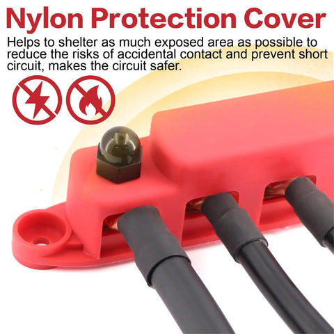 Nylon protection cover for Beast Grade 300A M8 Bus Bar With 12V To 48V Battery Terminal Power Distribution Block.