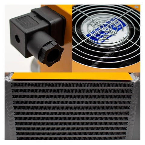 Beefy High Flow Hydraulic Aluminum Oil Cooler 60 L Per Minute Air Cooled Radiator With Dual 48 Watt Fans Low Noise Heat Exchanger 12 Volt System Wide Application For Automotive And Industrial Machinery