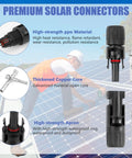 40 Piece Solar Panel Connector Kit With Male And Female Multi Pin PV Connectors IP67 Waterproof 1000V 30A Rating in use on solar panels