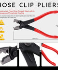 Must Have 121 Piece Spring Band Clips Kit With 12 Sizes From 7mm To 22mm Hose Clamps Pliers showing red-handled pliers