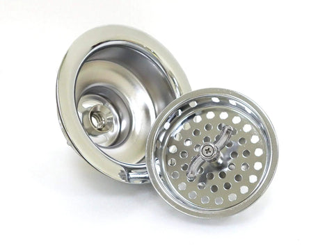 Twist Lock Basket Strainer Replacement for 3.5 Inch Spin and Seal Drains with Threaded Stopper, Premium 304 Stainless Steel Construction, Rust-Proof and Leak-Proof, Easy Open Close, Built to Last Kitchen Sink Upgrade