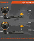Assembly instructions for Beefy Power Handle 2.95 Inch 75 Mm For Baitcast Reels Compatible Shimano Curado Tranx Daiwa Lexa