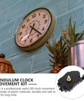 Clock Movement With Pendulum Silent No Tick Mute Mechanism Replacement Kit Black Plastic DIY Wall Clock Parts shown near clock