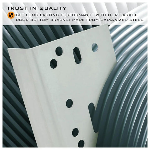 Built Like A Tank Garage Door Bottom Lift Brackets For Seven Sixteenth Inch Roller Stem Heavy Duty Galvanized Steel close-up view