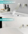 Wall Mount Waterfall Bathroom Faucet With Single Handle In Brushed Nickel, Modern Tub And Sink Lavatory Faucet, Quiet Flow, Easy Switch