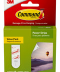 Damage Free Poster Strips Value Pack With 60 Strips Holds Up To 30 Posters No Tools Required For Home Room Wall Office Dorm Decor White Adhesive And Easy Removal packaging