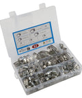 Awesome Heavy Duty Stainless Steel Hose Clamp Kit With 82 Pieces, Perfect For Car Truck Boat Plumbing Jobs Sizes From Quarter Inch To One And A Half Inch Worm Gear Clamps That Won T Rust Or Bend. Open case with assorted stainless steel hose clamps
