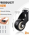 2 Inch Door Support Wheel And Gate Roller Replacement Kit With Included Screws To Patch Up Drooping Screen Doors showing dimensions and sturdy design.