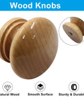 Wood Dresser Knobs Mushroom Shape Drawer Pulls Set Of 6 For Kitchen Cabinets Wardrobe Cupboard And Dresser Easy Install With Standard Or Separate Screws, natural wood texture close-up.