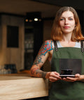 Black Canvas And Leather Apron For Chefs Bartenders Baristas Barbers And Grill Masters Handmade In USA Durable Kitchen Workwear