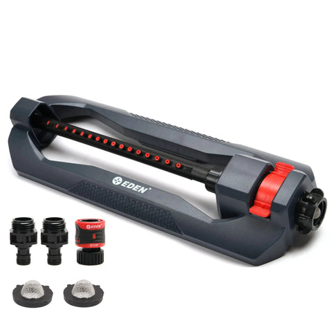 Essential Turbo Oscillating Water Sprinkler With 16 Nozzles That Covers Up To 3600 Sq Ft For A Big Yard Weighted Base Adjustable
