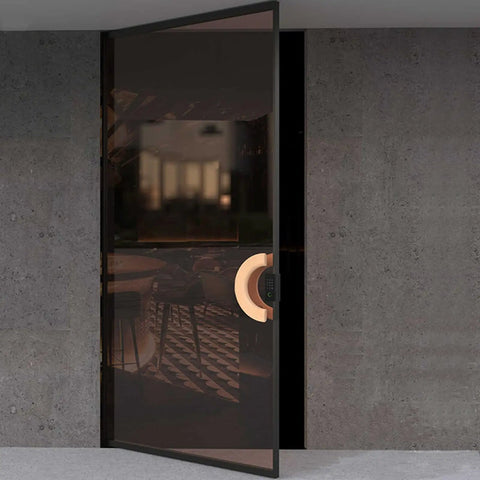 Moon Shaped Sliding Barn Door Handle 200 Mm Diameter Back To Back Wood Pull For Sauna And Glass Doors Front Doors Commercial Push Pull Handle Modern Half Round Design For Grips Like A Boss on glass door