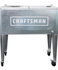 Craftsman Licensed 80-Quart Galvanized Cooler With Wheels For Outdoor Patio Porch Tailgate Ready Ice Chest Ideal For Worksites And Backyard Parties
