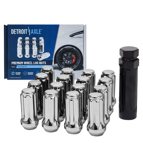 Front End Kit For 2001-2004 Chevy Silverado And GMC Sierra 2500 4x4 4WD Upgrade Includes 2 Front Upper Control Arms With Ball Joints 2 Front Lower Ball Joints 2 Sway Bar Links 4 Front Tie Rods And Pitman Arm. chrome and black steel wheel lug nuts