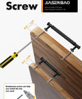 5 Pack Matte Black Cabinet Pulls With 3-Inch Center Hole, Durable Zinc Alloy Handles on wood with screws and screwdriver