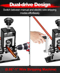 Manual Wire Stripping Machine For Scrap Copper And DIY Projects, Drill Powered And Hand Crank Dual Drive, shown in use
