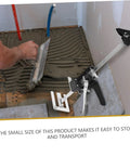 Two Piece Hand Lifting Jack Kit For Furniture Placement And Tile Leveling Features Clearly Marked Dials, compact design aiding tile installation.