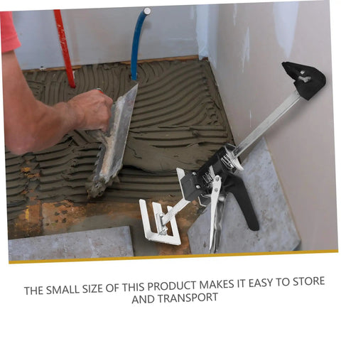 Two Piece Hand Lifting Jack Kit For Furniture Placement And Tile Leveling Features Clearly Marked Dials, compact design aiding tile installation.