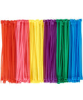 Colorful 4 Inch UV Resistant Zip Ties Set, 600 Pack With 100 Ties Per Color In Yellow Blue Red Green Pink Purple, 40 Lb Tensile Strength