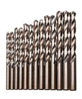 Heavy Duty M42 High Cobalt Twist Drill Bit Set 25 Piece includes 3 flute end mill cutters for stainless steel and wood.