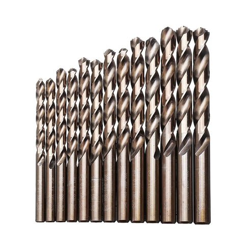 Heavy Duty M42 High Cobalt Twist Drill Bit Set 25 Piece includes 3 flute end mill cutters for stainless steel and wood.