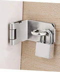 Heavy Duty 4 Inch Stainless Steel Barn Door Latch For Secure Pool Gate And Wooden Fence Install With Rock Solid 90 Degree Hasp Design That Slams Shut Tight For Any Padlock on a wooden door.