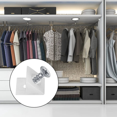 120 Pcs Drawer Wedges With Stainless Steel Screws Kit For Furniture Sagging Drawers in wardrobe installation view